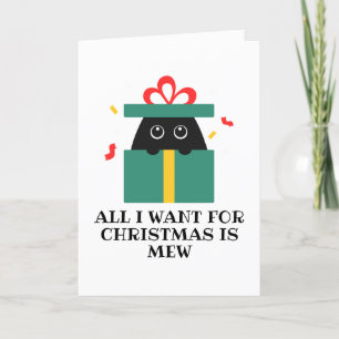 Cartão De Festividades cartas de natal de gato preto engraçado