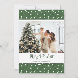 Cartão De Festividades Cartas de Natal Feliz Foto Verde Personalizada