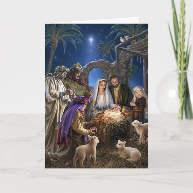 Cartão De Festividades Cartas de Natal Religiosas | Natividade 4 (Frente)