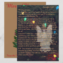 Cartão De Festividades Cartas de Papai Noel Luzes dos Anjos