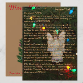 Cartão De Festividades Cartas de Papai Noel Luzes dos Anjos