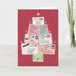 Cartão De Festividades Cartas para Papais noeis Árvore de Natal dobrada