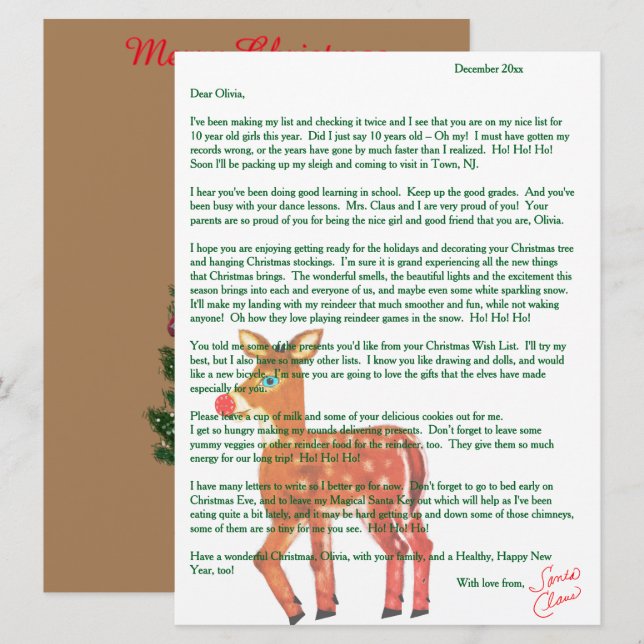 Cartão De Festividades Cartas personalizadas de Papais noeis Reindeer (Frente/Verso)