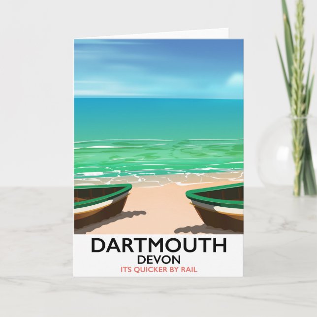 Cartão De Festividades cartaz da praia de Dartmouth Devon (Frente)
