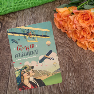Cartão De Festividades Cartaz de Aposentadoria de Piloto de Avião Antigo