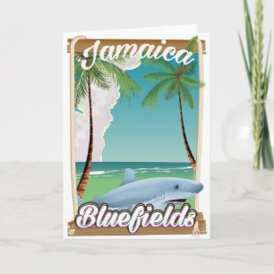 Cartão De Festividades Cartaz de férias de praia em Bluefields, Jamaica.