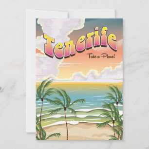 Cartão De Festividades cartaz de férias na praia de Tenerife