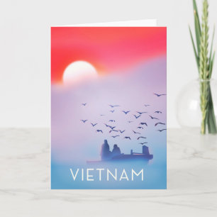 Cartão De Festividades Cartaz de férias pôr do sol no Vietnã