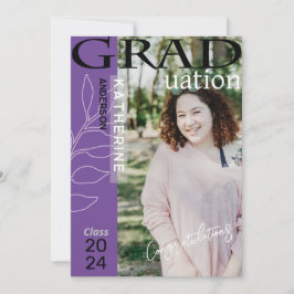Cartão De Festividades Cartaz de Formatura Foto Estilizada Lavanda