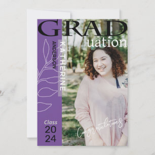 Cartão De Festividades Cartaz de Formatura Foto Estilizada Lavanda