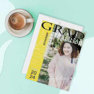 Cartão De Festividades Cartaz de Formatura Foto Estilizada Verde