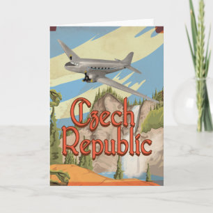 Cartão De Festividades Cartaz de Viagem Antigo da República Tcheca