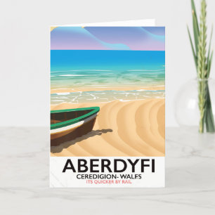 Cartão De Festividades Cartaz de viagem antigo de Aberdyfi, Ceredigion Pa