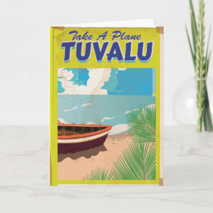 Cartão De Festividades Cartaz de Viagem Antigo de Tuvalu