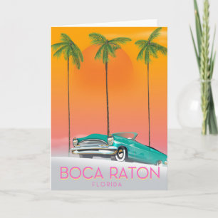 Cartão De Festividades Cartaz de viagem Boca Raton Flórida.