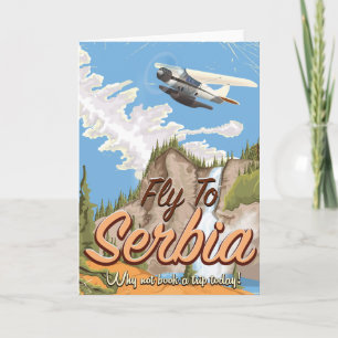 Cartão De Festividades Cartaz de Viagem de Desenho Animado para a Sérvia