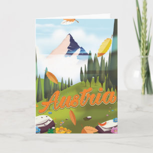 Cartão De Festividades cartaz de viagem de desenho austríaco