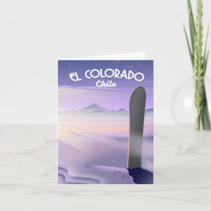 Cartão De Festividades Cartaz de viagem de snowboard no El Colorado Chile