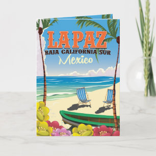 Cartão De Festividades Cartaz de viagem La Paz Baja California Sur México