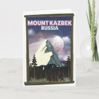 Cartaz de viagem russo Monte Kazbek.