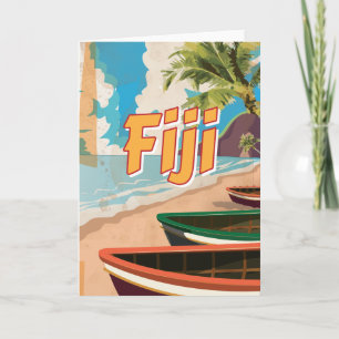 Cartão De Festividades Cartaz de viagem vintage de Fiji