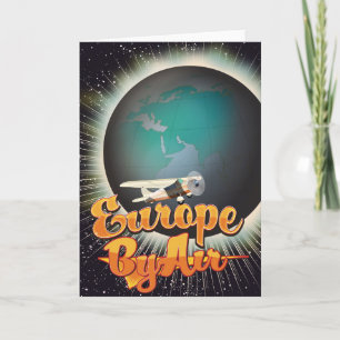 Cartão De Festividades Cartaz de voo Europe By Air Vintage