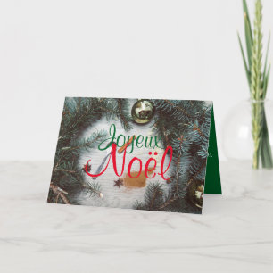 Cartão De Festividades Carte de Joyeux Noël Décoration Sapin Boules GC