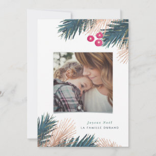 Cartão De Festividades Carte de Noël de Pin et Baies