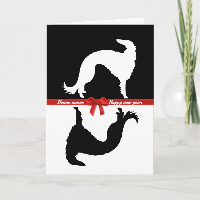 Cartão De Festividades Carte de voeux Barzoï YIN (Frente)