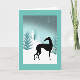 Cartão De Festividades Carte de voeux Greyhound sous la neige