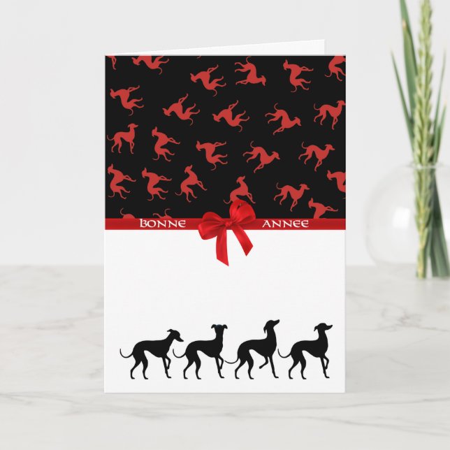 Cartão De Festividades Carte de voeux Petits Lévriers Italiens (Frente)