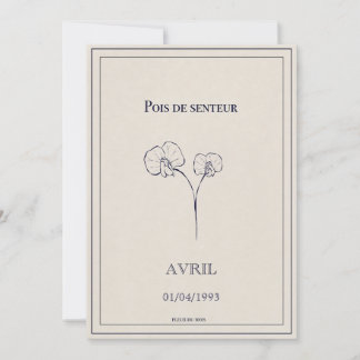 Cartão De Festividades Carte fleur du mois de naissance avril 
