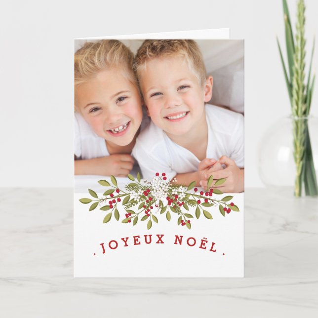 Cartão De Festividades Carte photodu Joyeux Noël (Frente)