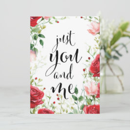 Cartão De Festividades Carte Saint-Valentin Élégante "Just You and Me" 