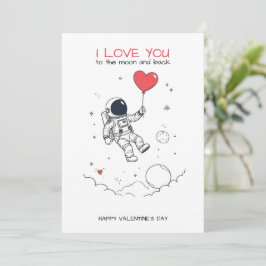 Cartão De Festividades Carte Saint-Valentin - "Love You to the Moon"