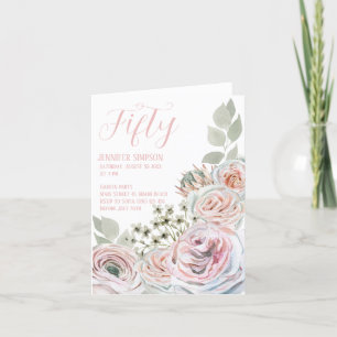 Cartão De Festividades Carteira rosa pálida de Aniversário dobrada