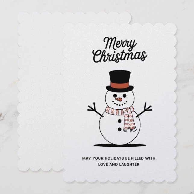 Cartão De Festividades "Cartões de Natal Terra de Boneco de Neve" (Frente/Verso)
