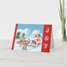 Cartão De Festividades Cartografia de Natal Engraçado Cachorro