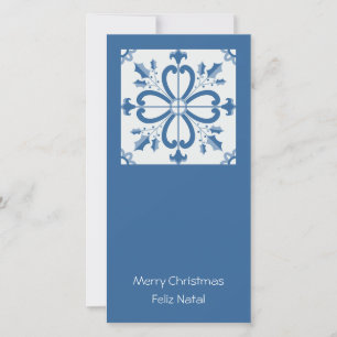 Cartão De Festividades Cartolina de Natal e pétalas de flores