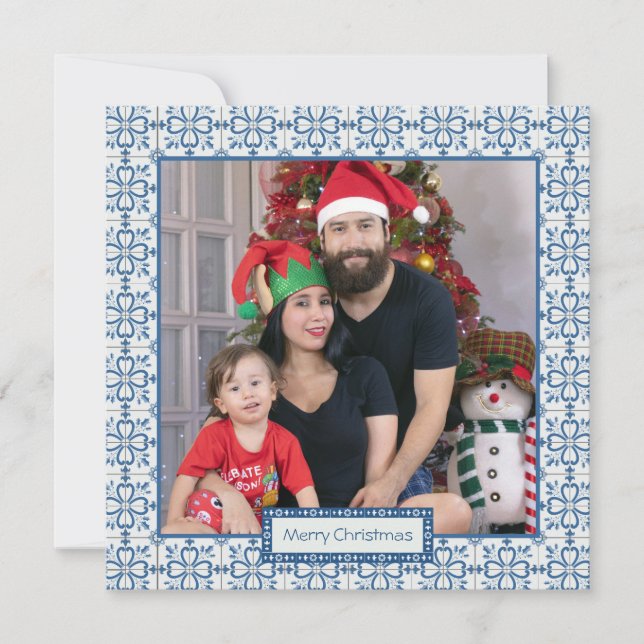 Cartão De Festividades Cartolina de Natal e pétalas de flores (Frente)