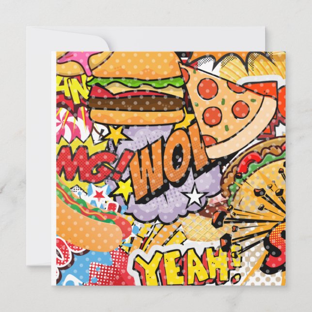 Cartão De Festividades Cartoon de comida (Frente)