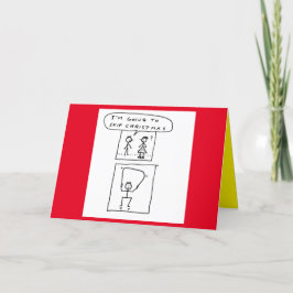 Cartão De Festividades Cartoon de Esportes de Natal Engraçado Pulando Pia