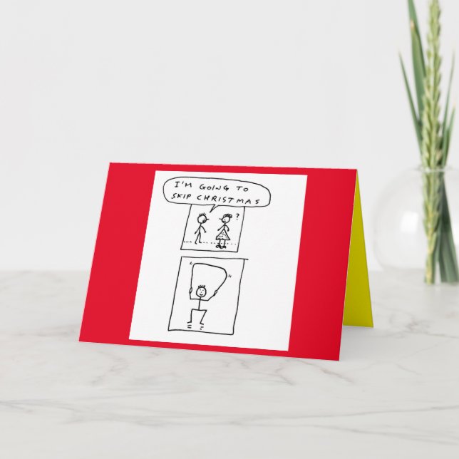 Cartão De Festividades Cartoon de Esportes de Natal Engraçado Pulando Pia (Frente)