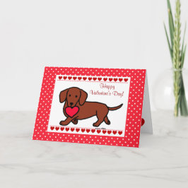 Cartão De Festividades Cartoon de Namorados Dachshund