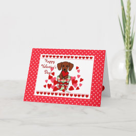 Cartão De Festividades Cartoon de Namorados Dachshund