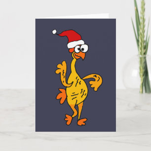 Cartão De Festividades Cartoon de Natal Engraçado de Borracha