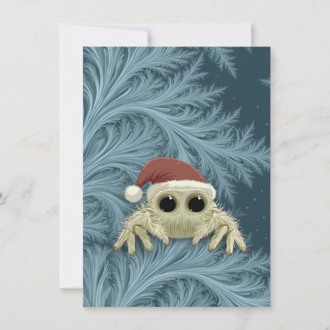 Cartão De Festividades Cartoon Jumping Spider Christmas Cards (Frente)