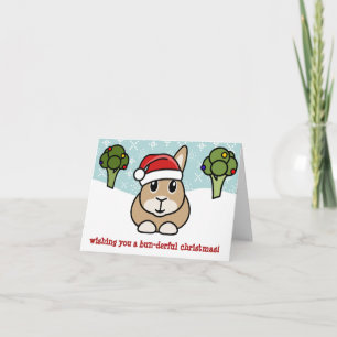 Cartão De Festividades Cartoon Rabbit Christmas Card