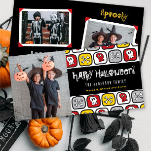 Cartão De Festividades Cartoon Skulls & Bones Kid's Happy Halloween Photo