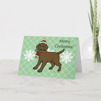 Cartão De Festividades Cartum de chocolate de Natal Labrador